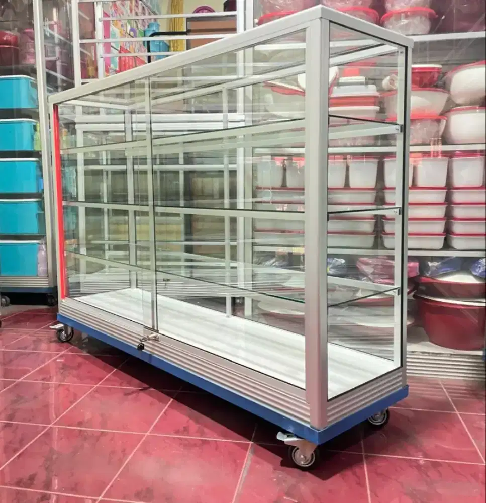 Etalase Ukuran 1,5Mx1M PAKE RODA BESAR