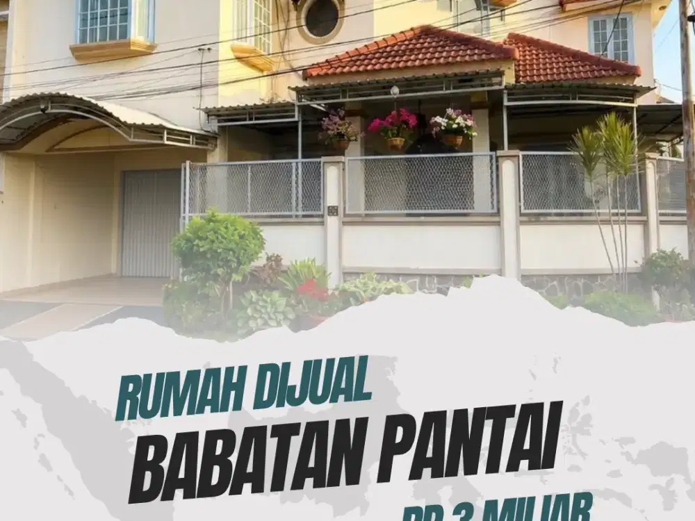 RUMAH DAERAH BABATAN PANTAI , HADAP UTARA & TIMUR ROW JALAN BISA 3 MOBIL