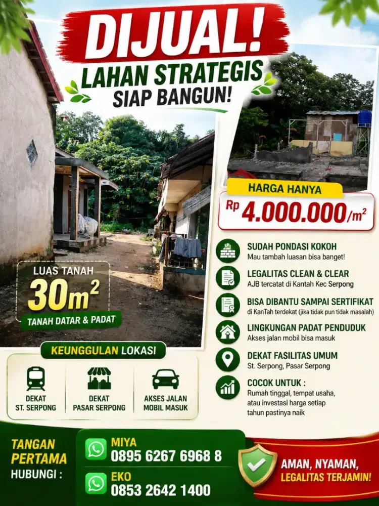 BU! Dijual cepat lahan siap bangun