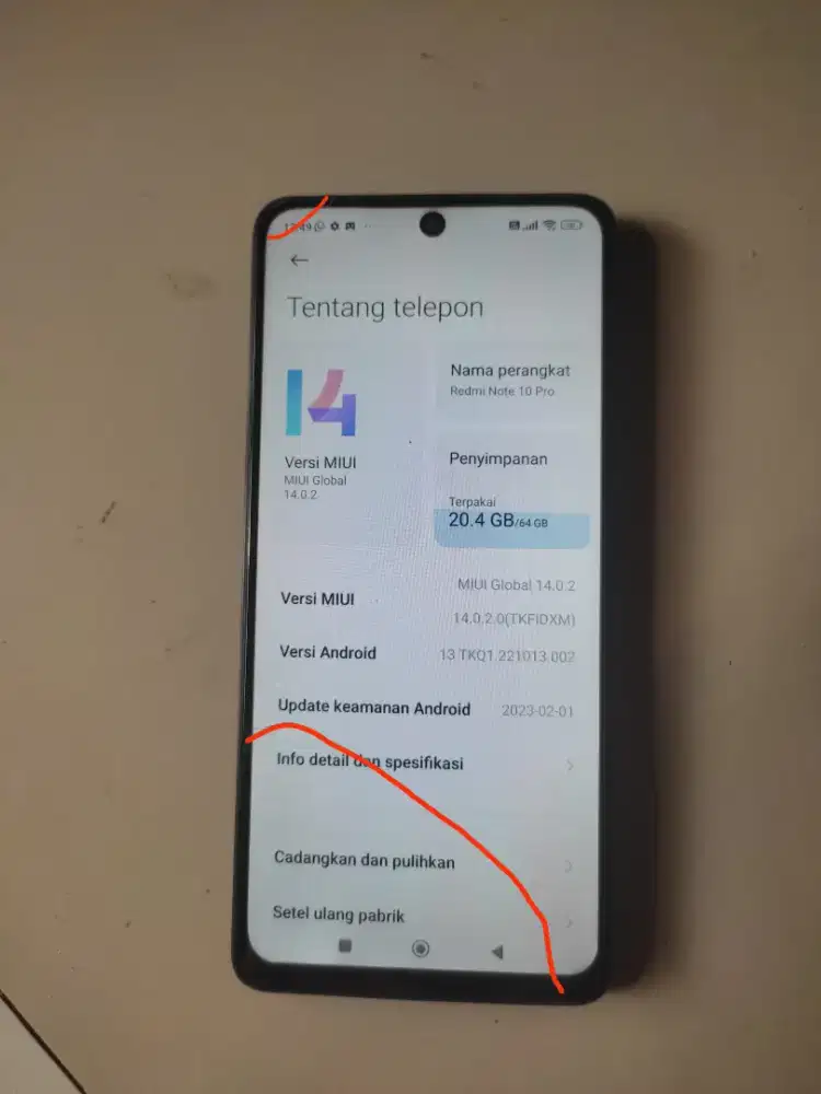 Redmi not 10 pro 6/64 hp z