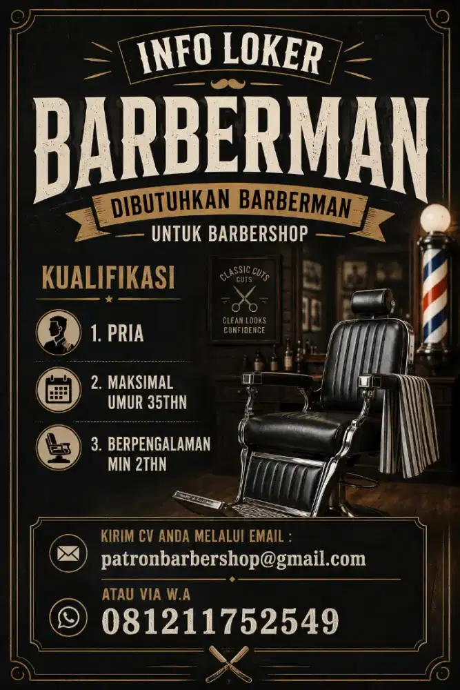 Dibutuhkan tukang cukur