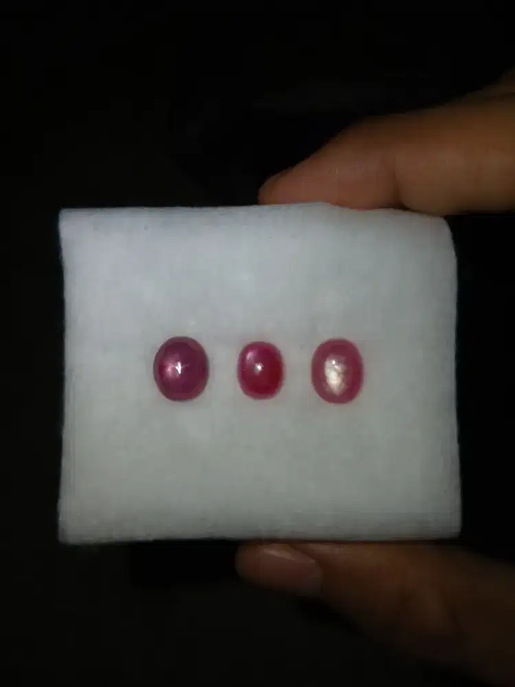 3pcs natural star ruby