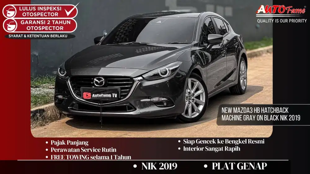 New Mazda3 HB Hatchback Machine Gray On Black NIK 2019