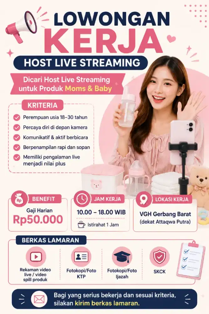 LOWONGAN HOST LIVE