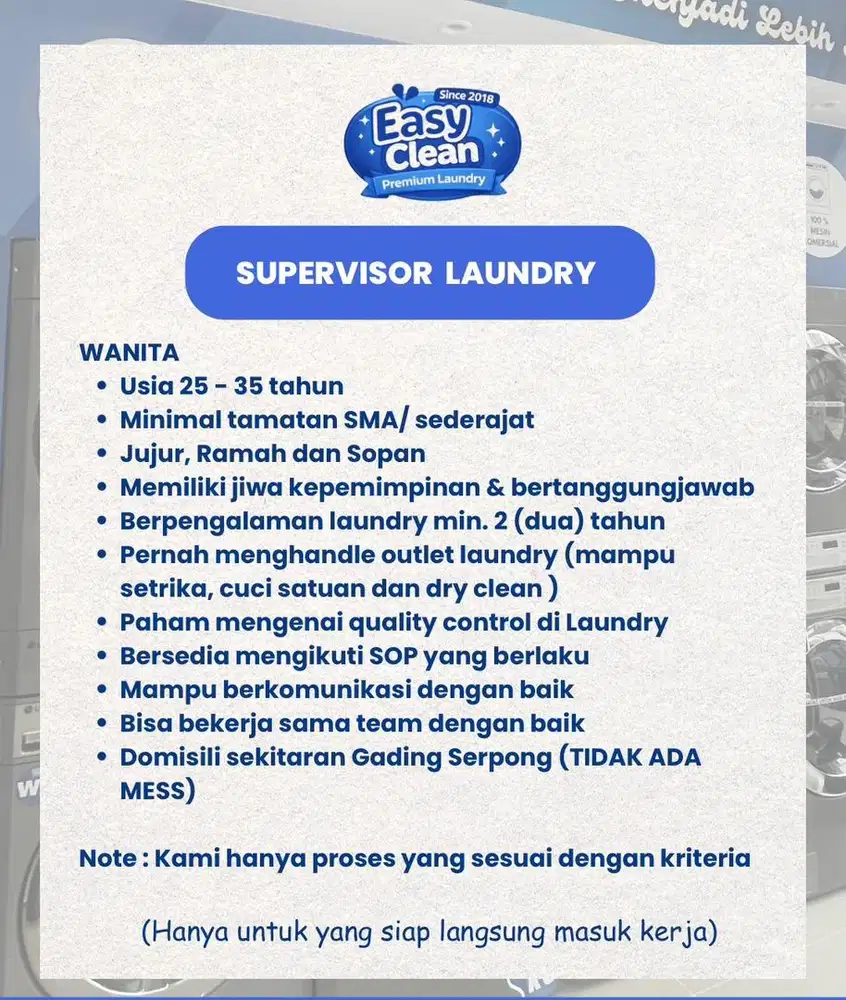 DICARI SPV LAUNDRY