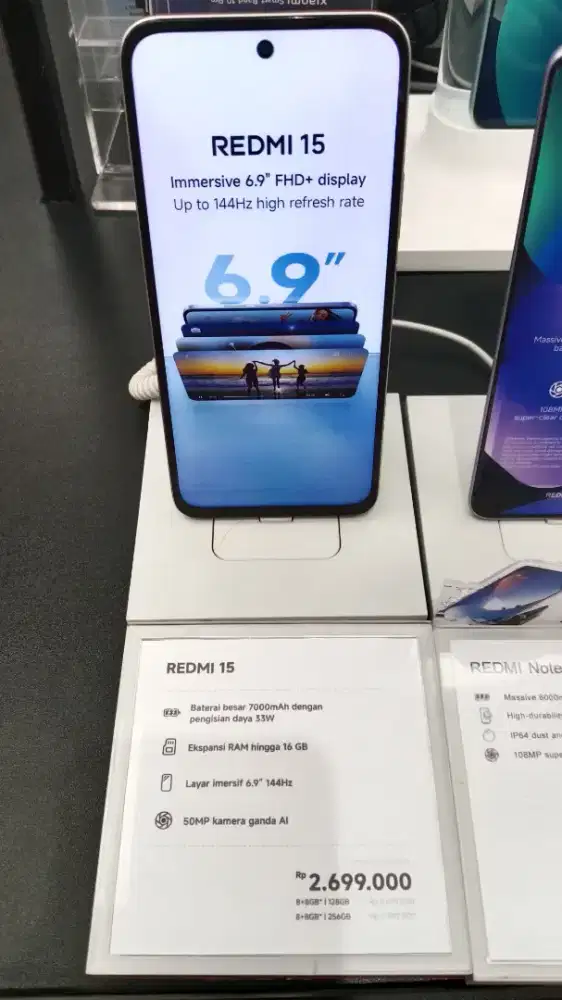 Promo cicilan Redmi 15 8+8GB 256GB Bunga 0% Free 2x Angsuran