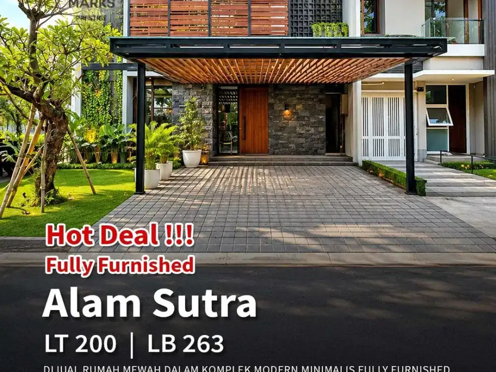 FOR SALE RUMAH FULLY FURNISHED HIGH SPEC DI ALAM SUTERA SIAP HUNI ALAM SUTERA, TANGERANG SELATAN