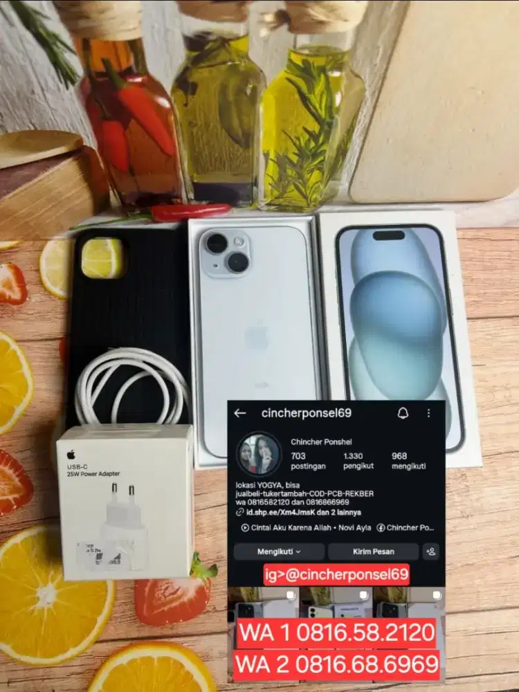 Jual iphone 15 Ibox 128gb likenew istimewa garansi januari 2027