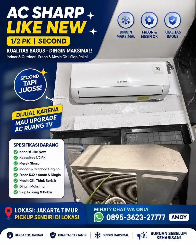 Dijual AC 1/2 PK Sharp