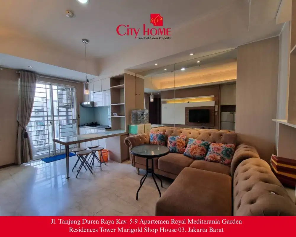 For Rent Apartemen 2BR Furnished Mewah di Royal Mediterania Garden