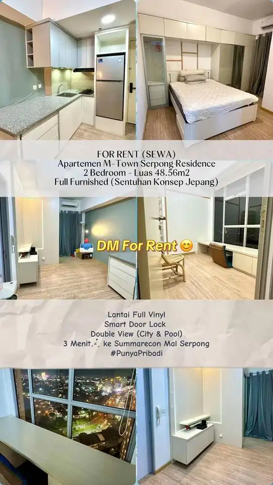 Disewakan apt 2br, furnished nuansa jepang di gading serpong