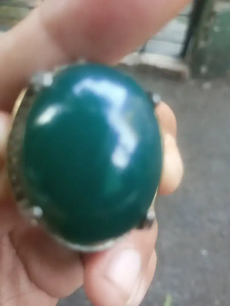 Batu Cincin Hijau Garut Jumbo Ring Titanium