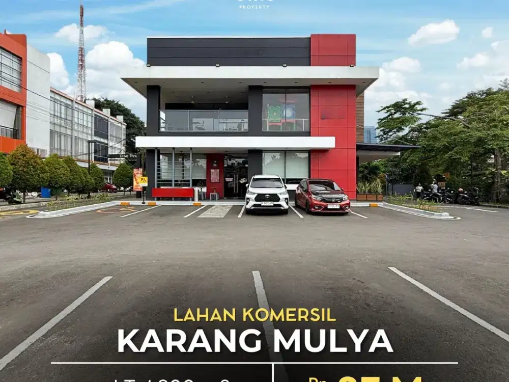 For Sale Lahan Komersil Hadap Utara, Lokasi Strategis - Karang Mulya