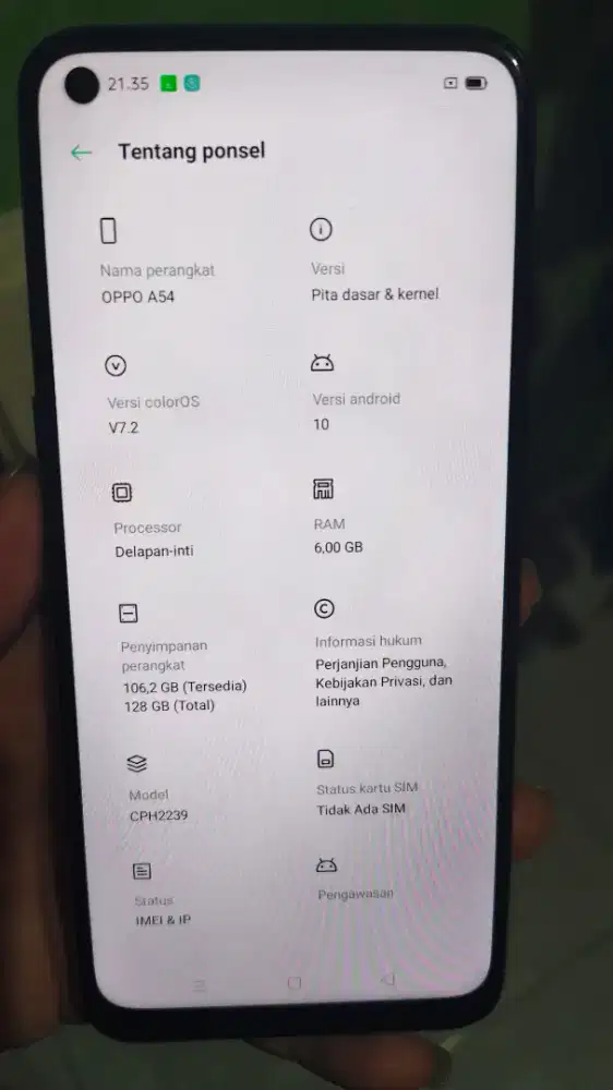 Oppo A54 , ram 6/128