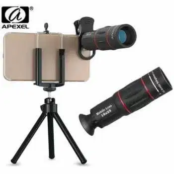 APEXEL 2 in 1 Lensa Kamera Smartphone Telephoto 18X with Tripod Mini