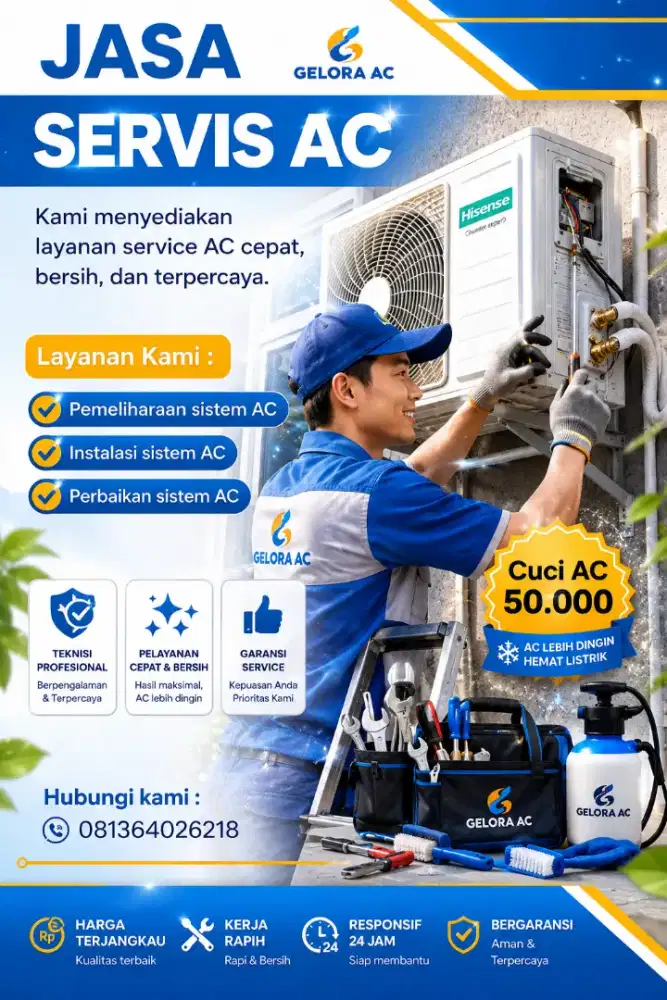 Cuci AC Split ½ - 1 pk