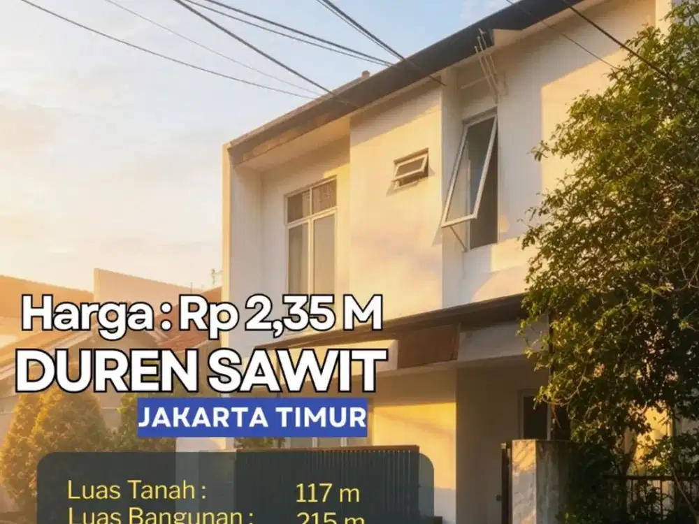 Bawah harga pasaran dalam komplek nyaman PTB Duren Sawit jual cepat siapa dapat ZN97