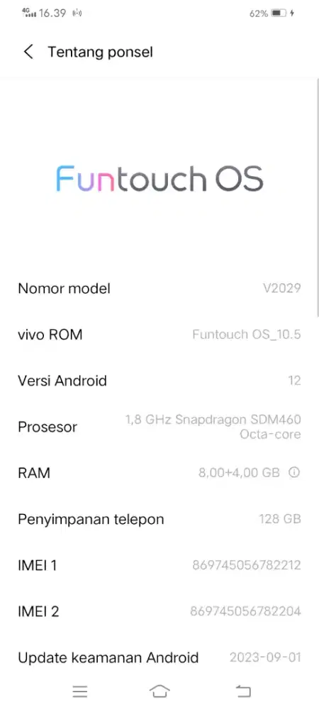 Vivo v2029  8+4 /128