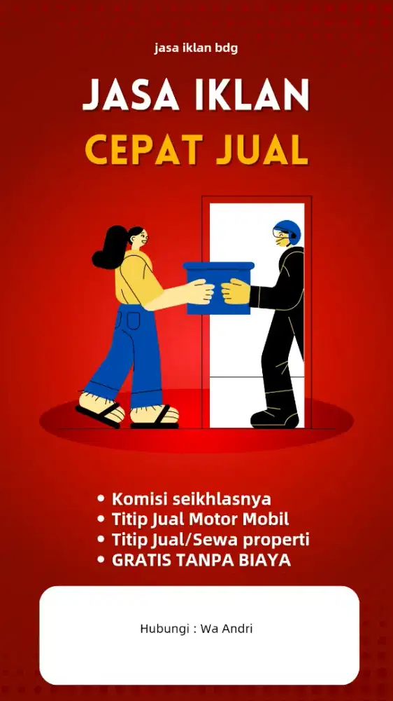 JASA IKLAN Titip Jual Motor Mobil Properti