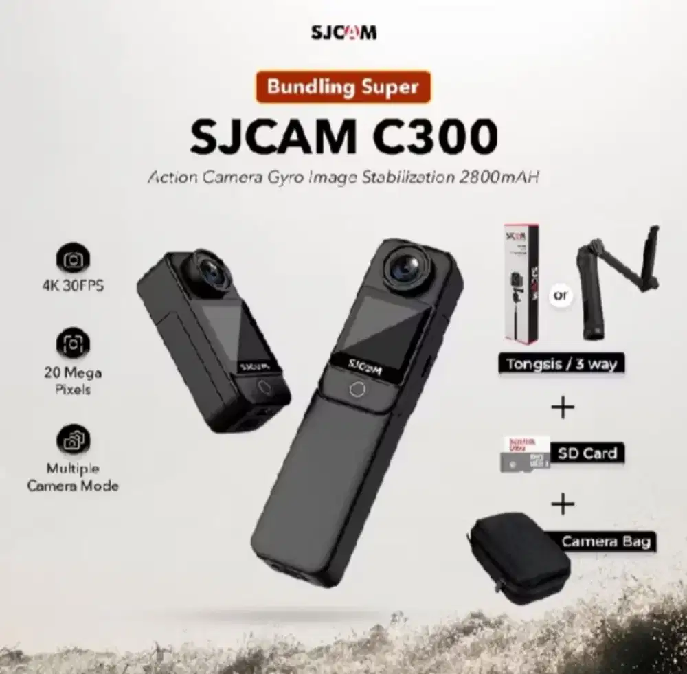 SJCAM C300 Action camera gyro imahe stabilization 2800 mAH