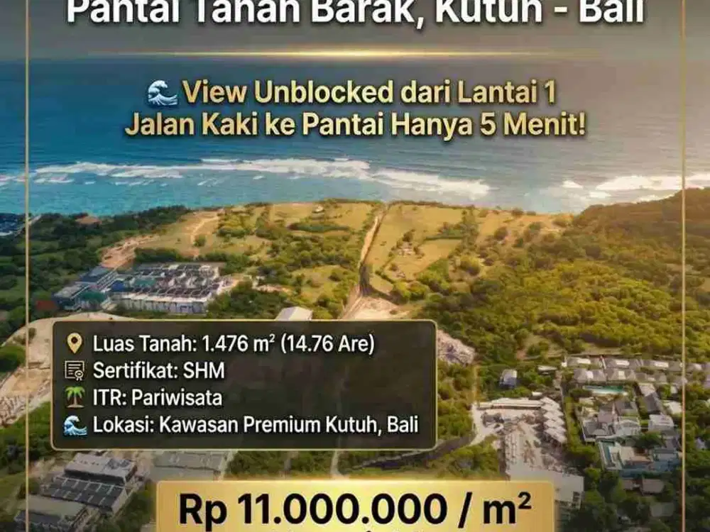 Tanah Cliffside View Laut 5 Menit ke Pantai Kutuh Nusa Dua Bali
