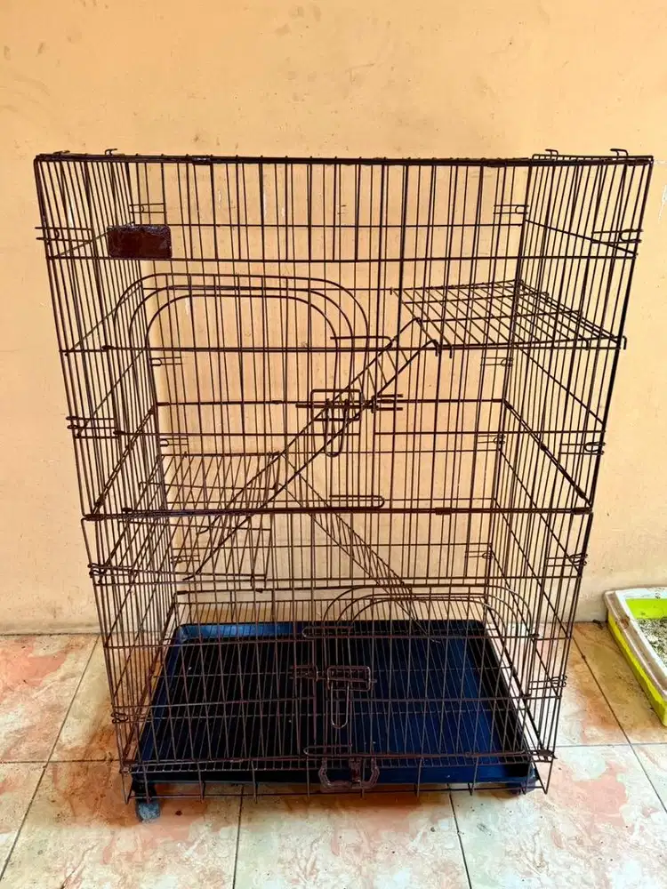 Kandang Kucing 3 tingkat 2 pintu
