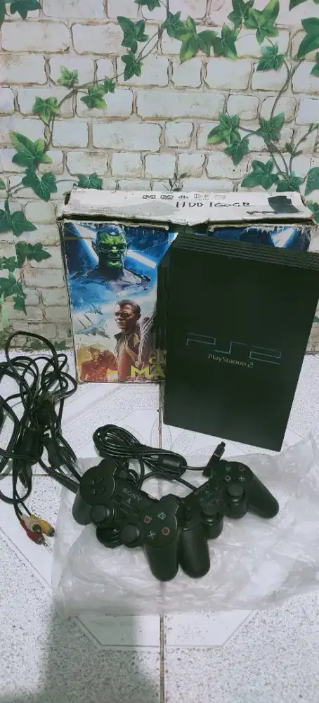 PS 2 fat matrix HDD 160 GB fullset kondisi normal nominus
