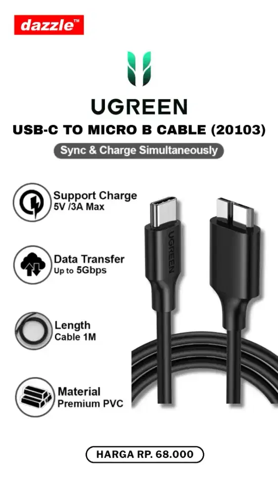 UGREEN USB TYPE C TO MICRO B (20103)