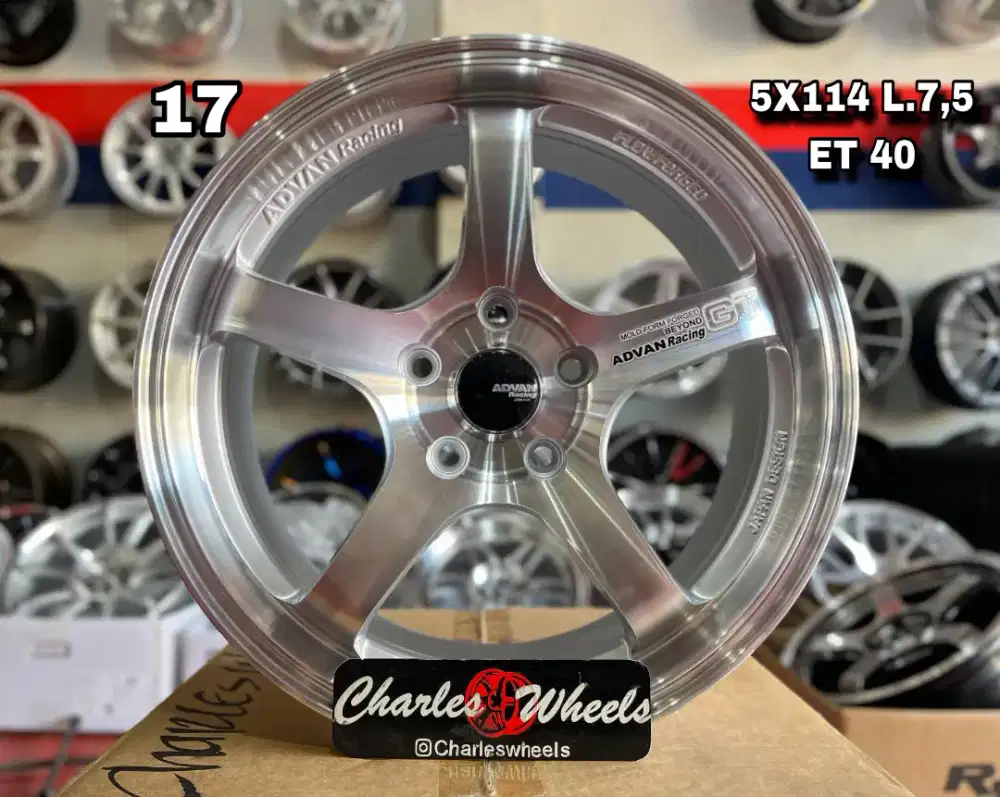 VELG ADVAN GT R17 SILVER POLISH