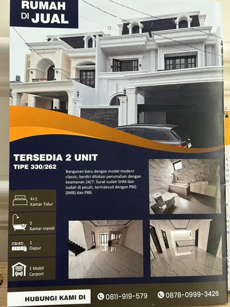 Jual Rumah baru gaya klasik modern