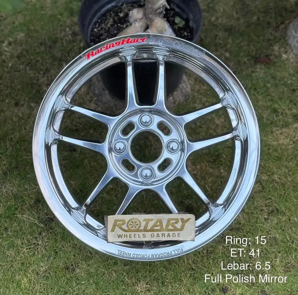 velg racinghart cp035 FF Full Polish ring15 BARU brio agya ayla mirage