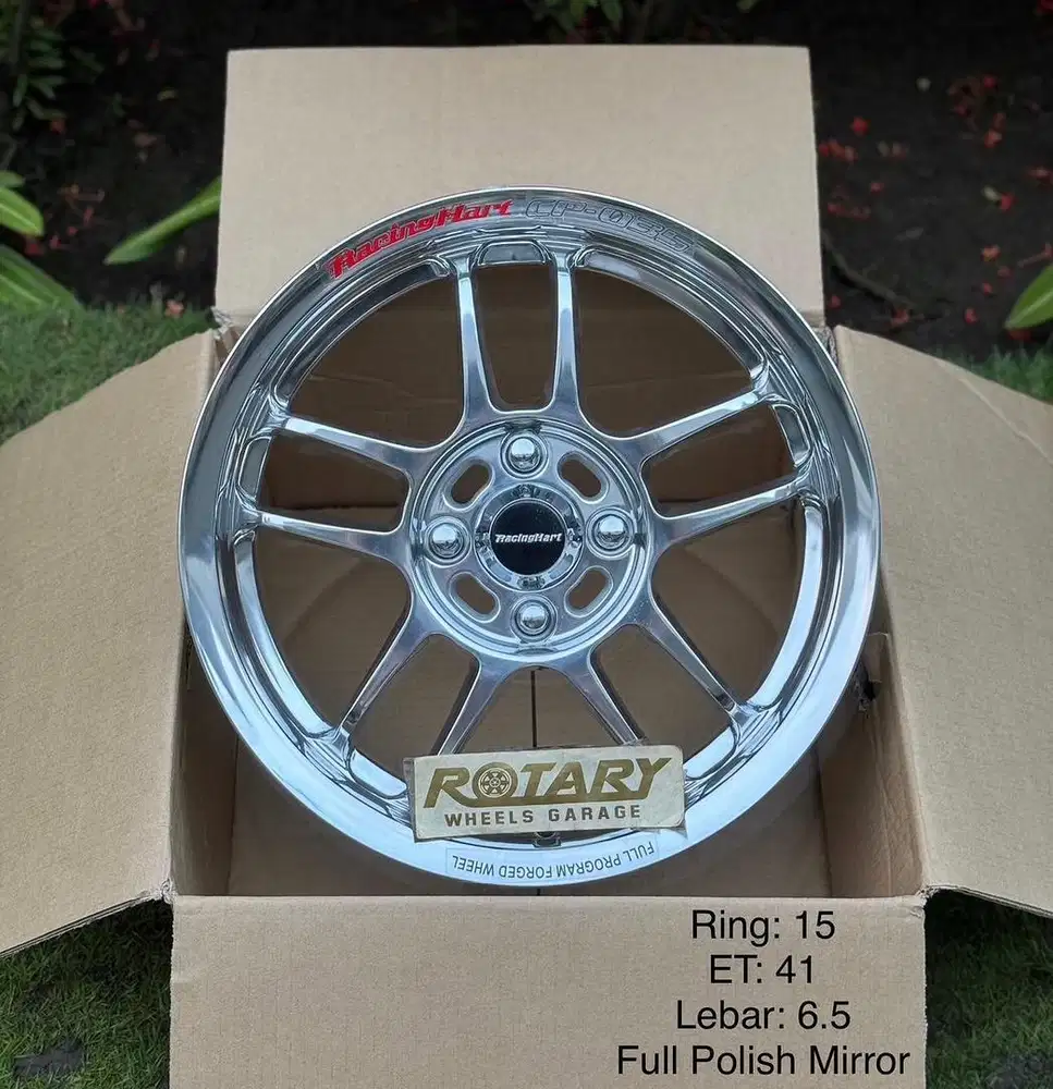 velg racinghart cp035 FF Full Polish ring15 BARU brio agya ayla mirage