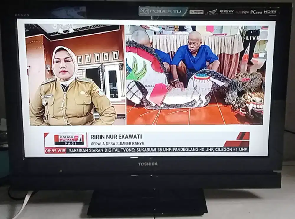 TV LED 24 INC TOSHIBA+STB DIGITAL MATRIX BAGUS NORMAL & GBR BENING