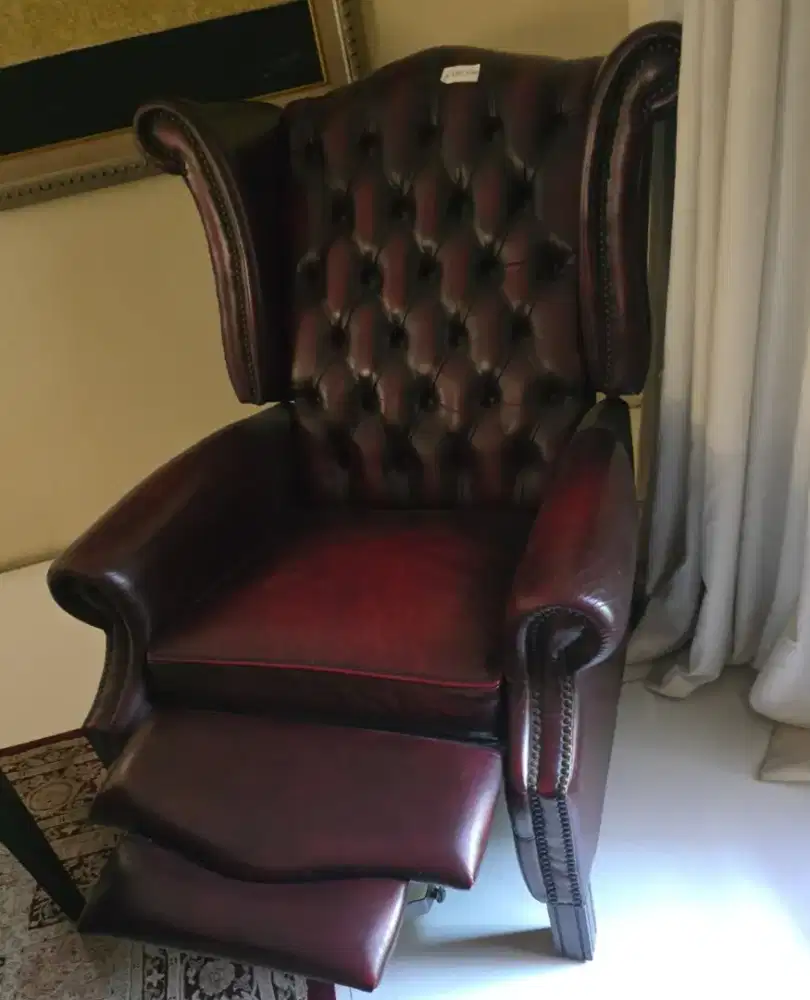 Genuine Leather Recliner sofa kursi malas kulit asli import classic