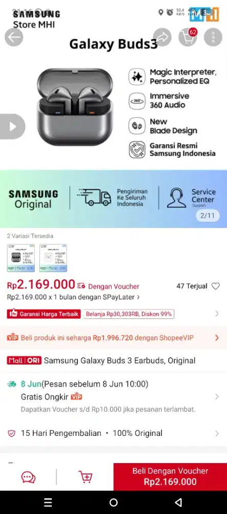 Hedset Galaxy Buds 3