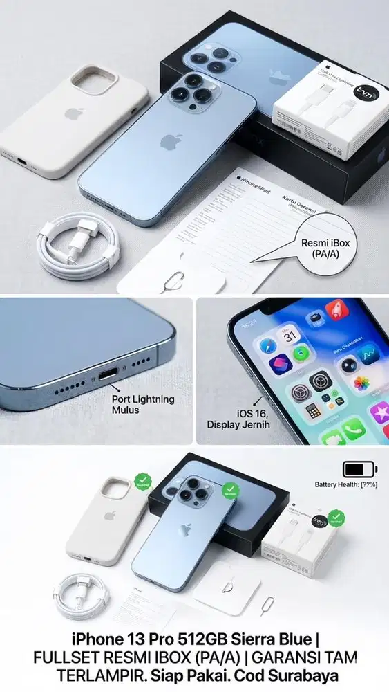 iPhone 13 Pro 512GB - iBox (PA/A) Kondisi Cek Postingan Yahh