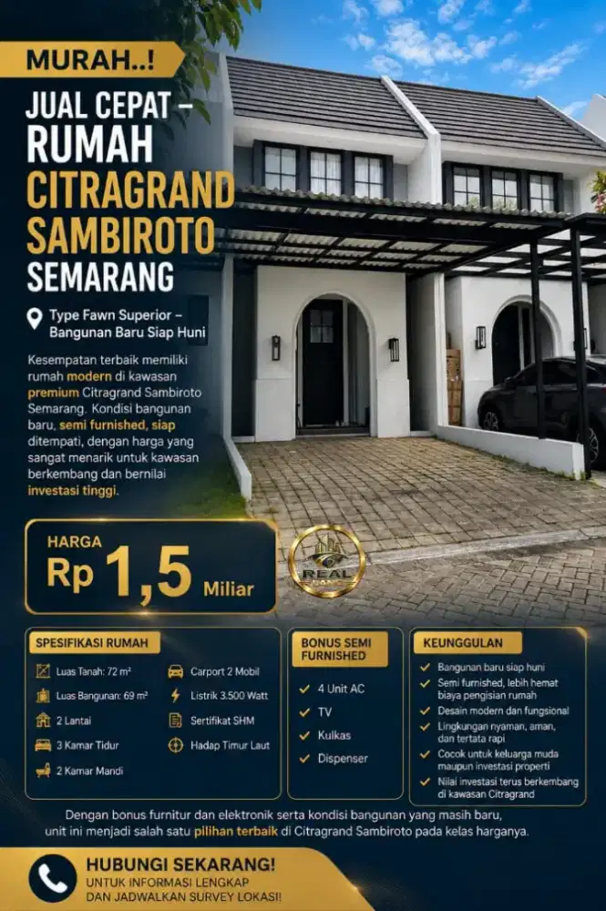 Rumah dijual CITRAGRAND SEMARANG siap Huni