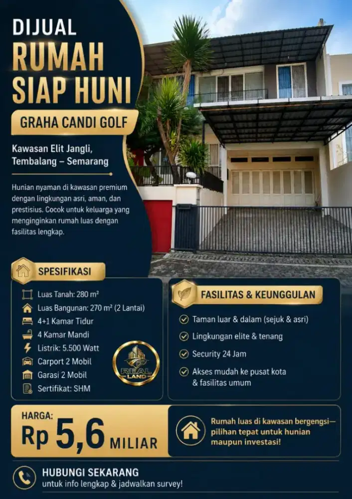 Rumah dijual mewah di Graha Candi Golf Semarang
