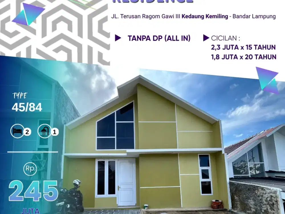 Rumah Bebas DP AL KHAAFIDH Residen deket Taman Wisata LENGKUNG LANGIT