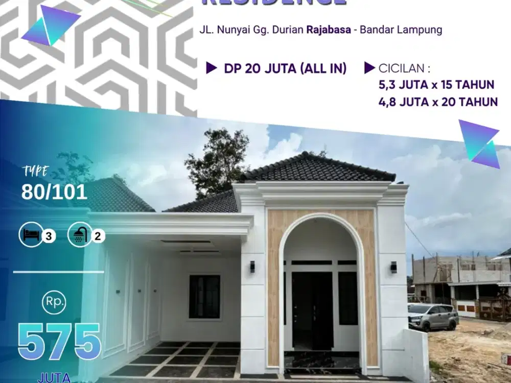 Perumahan STRATEGIS dan MEWAH NEW ARASH RESIDENCE DEKAT UNILA RAJABASA - BANDAR LAMPUNG