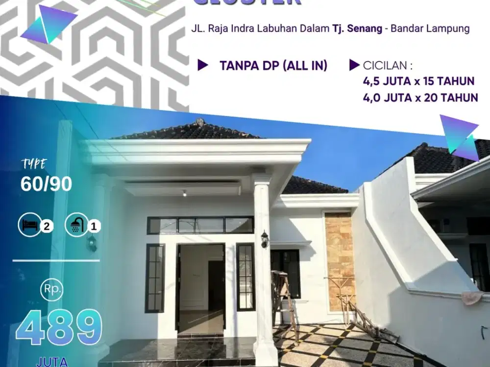 RUMAH STRATEGIS TANPA DP DI TANJUNG SENANG ELEA CLUSTER BANDAR LAMPUNG