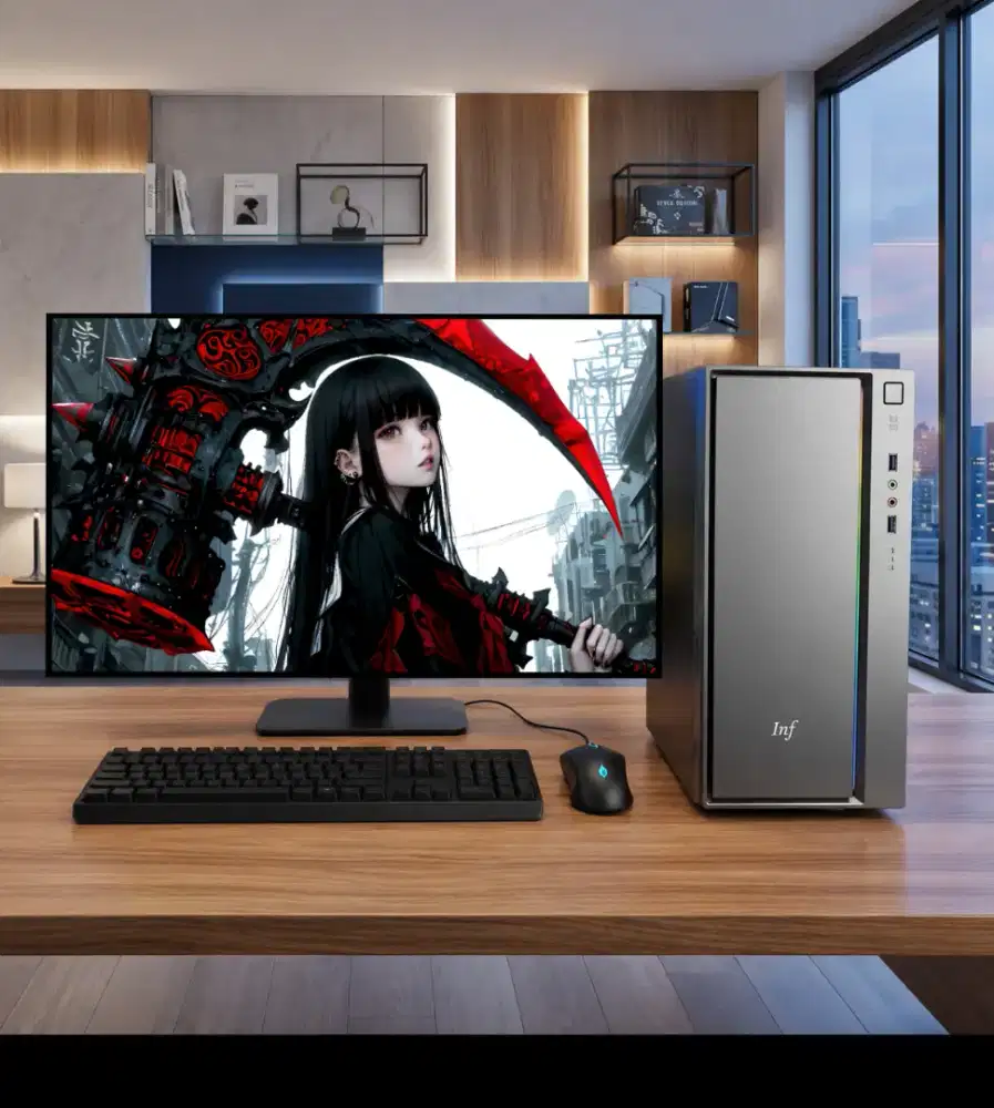 PC GAMING FULSET + LCD + RAM 8 GB + VGA 1 GB + HD 500 GB + GAMES APP