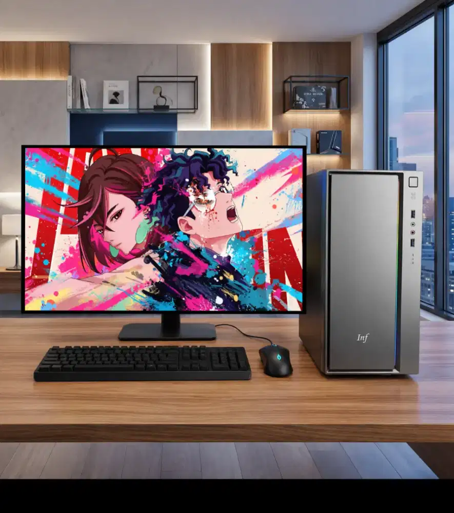 PC GAMING FULSET + LCD + RAM 8 GB + VGA 1 GB + HD 500 GB + GAMES APP