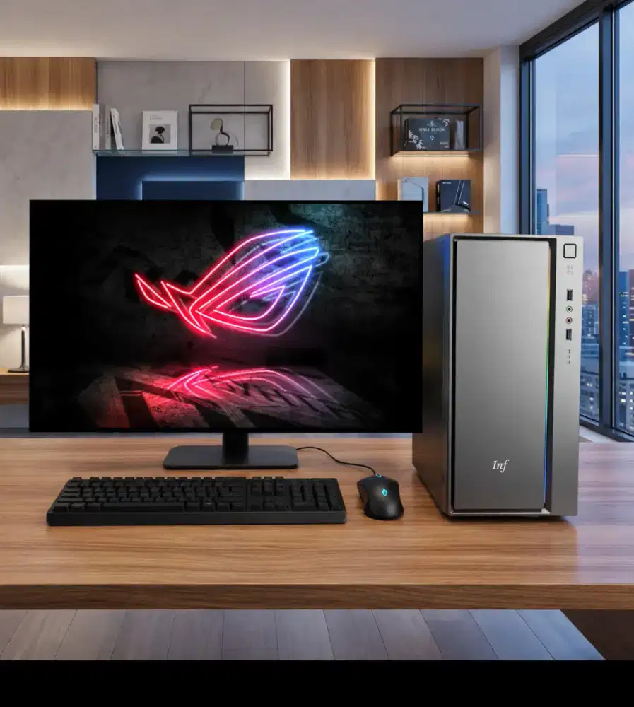 PC GAMING FULSET + LCD + RAM 8 GB + VGA 1 GB + HD 500 GB + GAMES APP