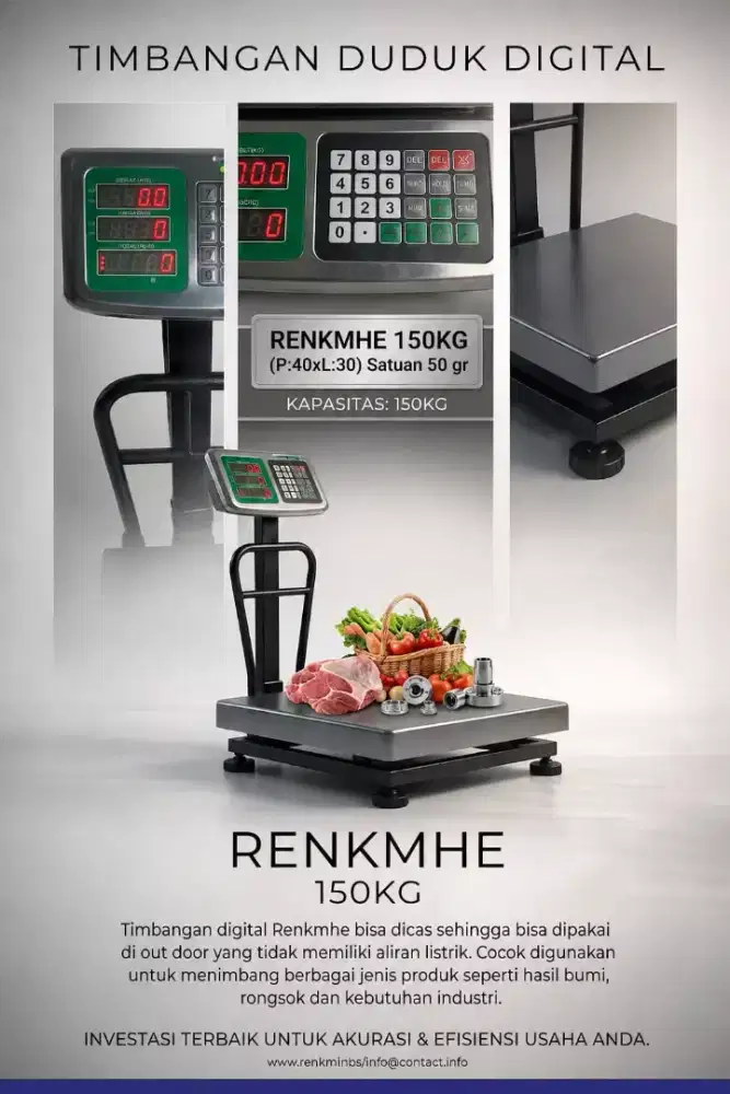 Timbangan digital *RENKMHE* 150kg , 300kg , 600kg *bergaransi 1 tahun*
