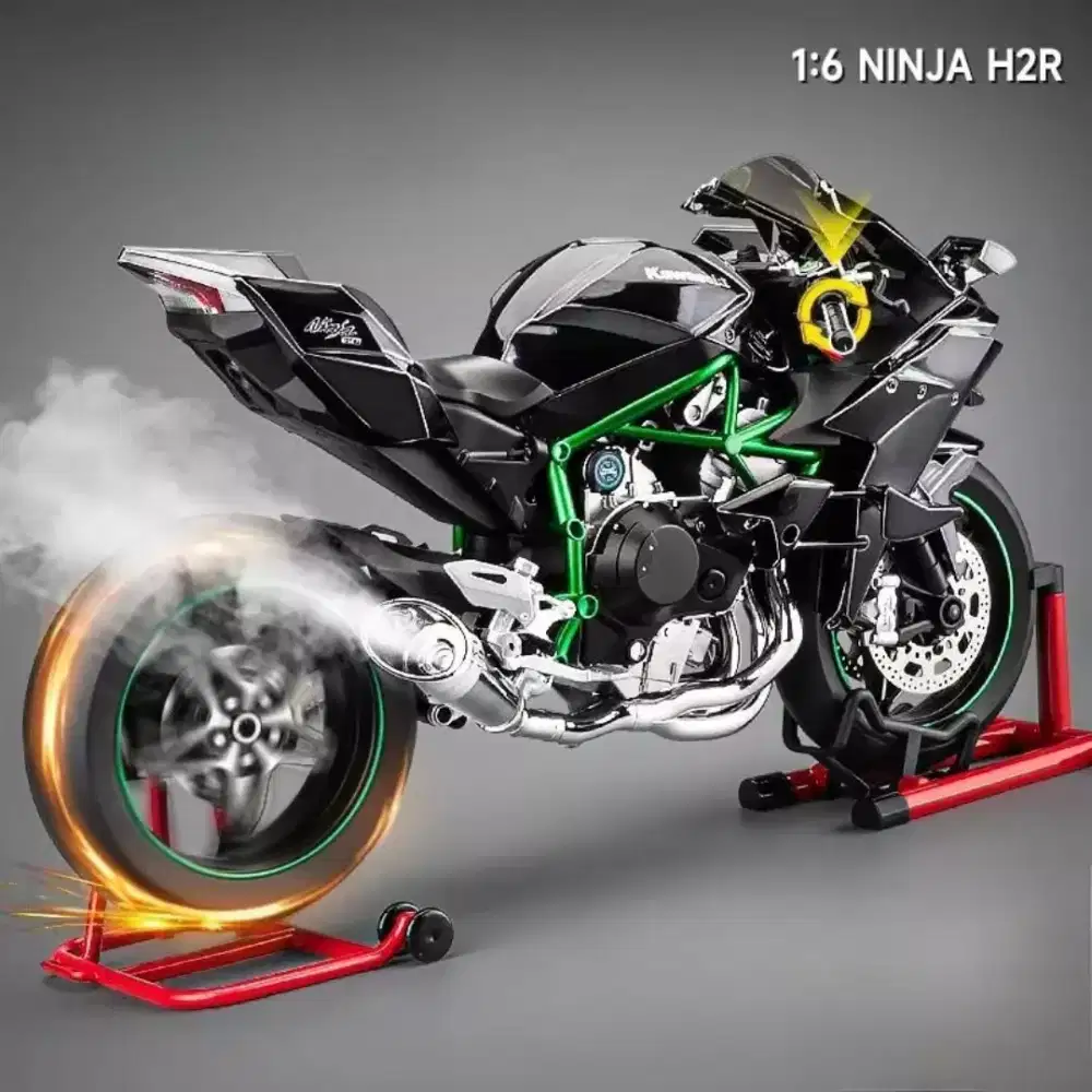 DIECAST KAWASAKI NINJA H2R SKALA 1:6 FITUR BISA DI GAS & STARTER