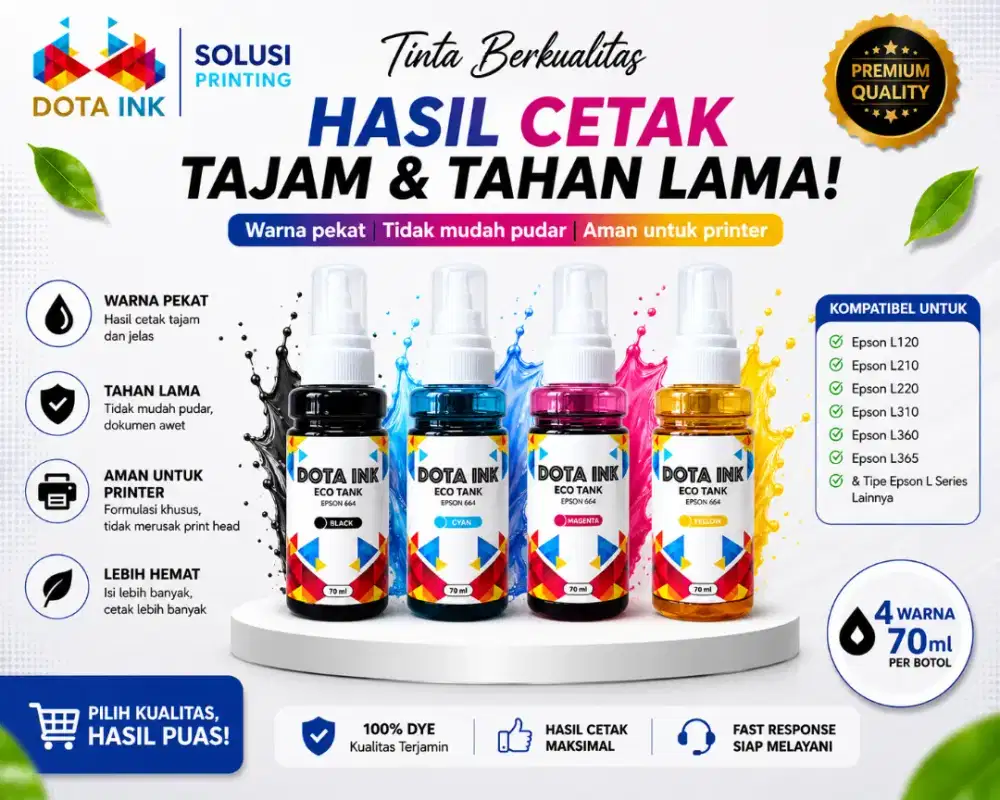 Refill DOTA INK DYE Epson 664 Tinta 644 Epson Isi Ulang