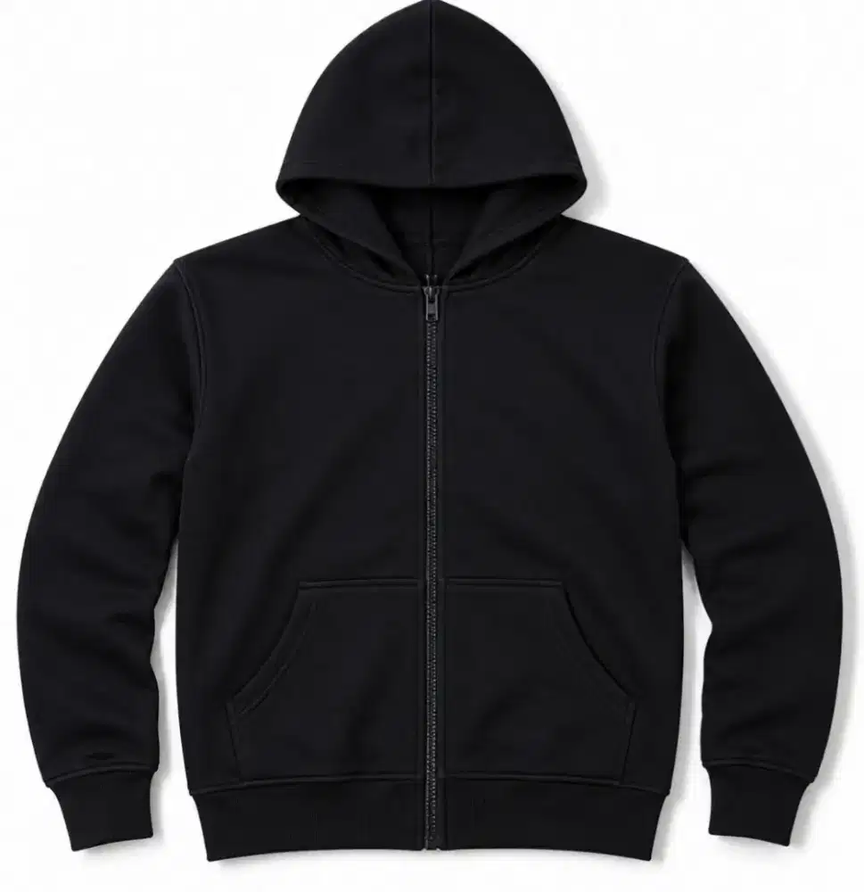 Hoodie Heavy Weight Gms 375 Fleece Katun Dark Black