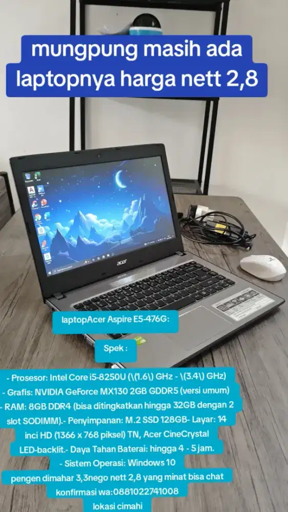 laptop nett 2,8,printer,genteng cisangkan original,furniture