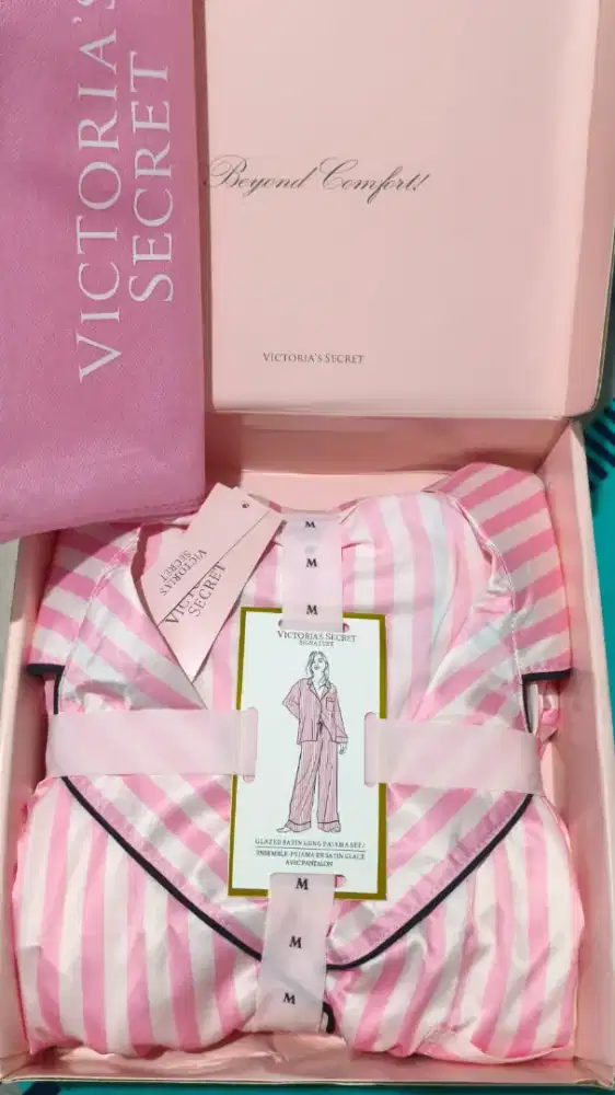 VS Set Satin Piyama Pajamas VS Lengan Panjang | Size M Original 100%